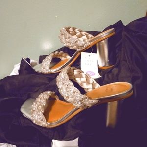 Silver new day Basil block heels